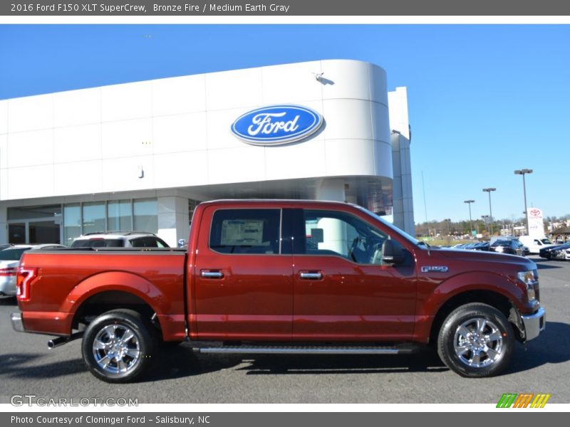 Bronze Fire / Medium Earth Gray 2016 Ford F150 XLT SuperCrew