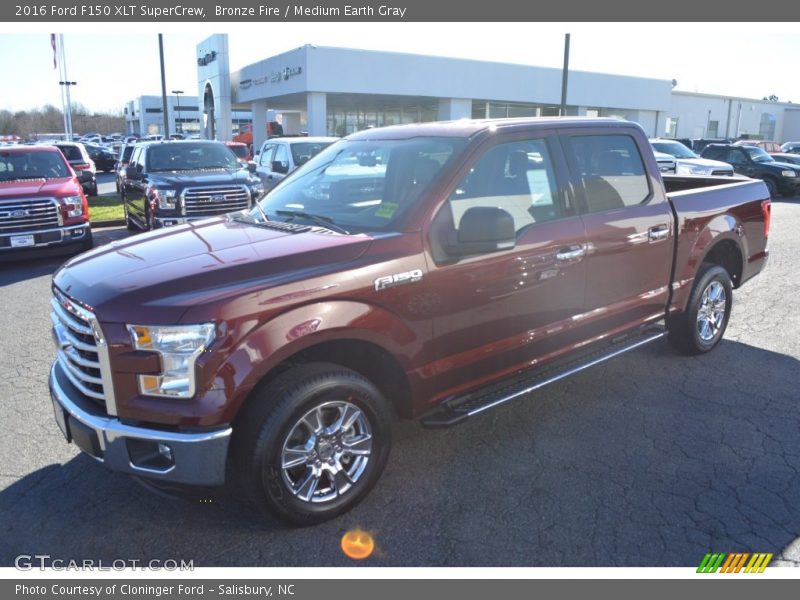 Bronze Fire / Medium Earth Gray 2016 Ford F150 XLT SuperCrew