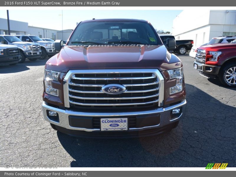 Bronze Fire / Medium Earth Gray 2016 Ford F150 XLT SuperCrew