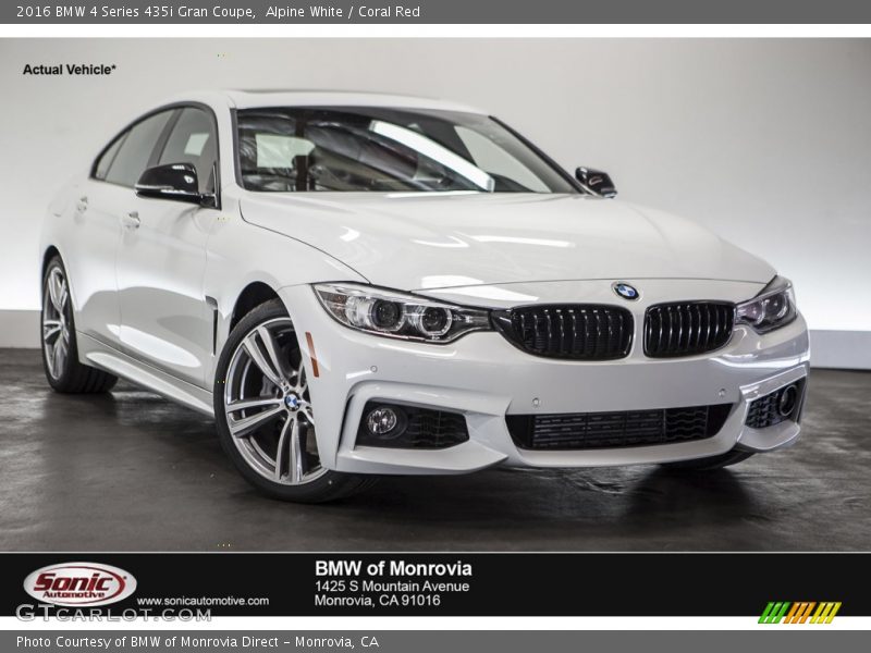 Alpine White / Coral Red 2016 BMW 4 Series 435i Gran Coupe