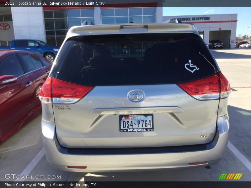 Silver Sky Metallic / Light Gray 2012 Toyota Sienna LE