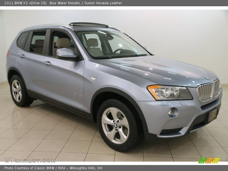 Blue Water Metallic / Oyster Nevada Leather 2011 BMW X3 xDrive 28i