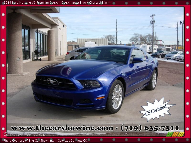 Deep Impact Blue / Charcoal Black 2014 Ford Mustang V6 Premium Coupe