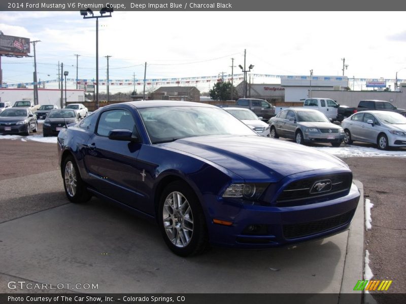 Deep Impact Blue / Charcoal Black 2014 Ford Mustang V6 Premium Coupe