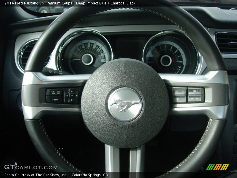 Deep Impact Blue / Charcoal Black 2014 Ford Mustang V6 Premium Coupe