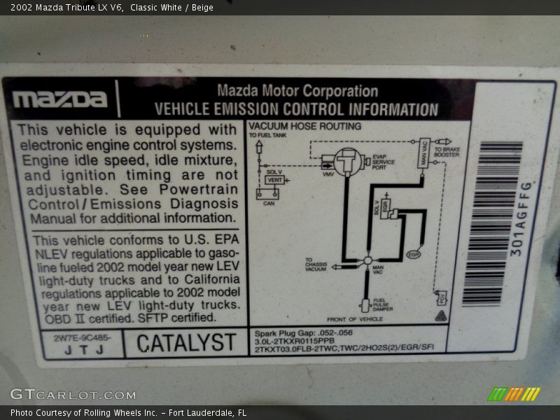 Classic White / Beige 2002 Mazda Tribute LX V6