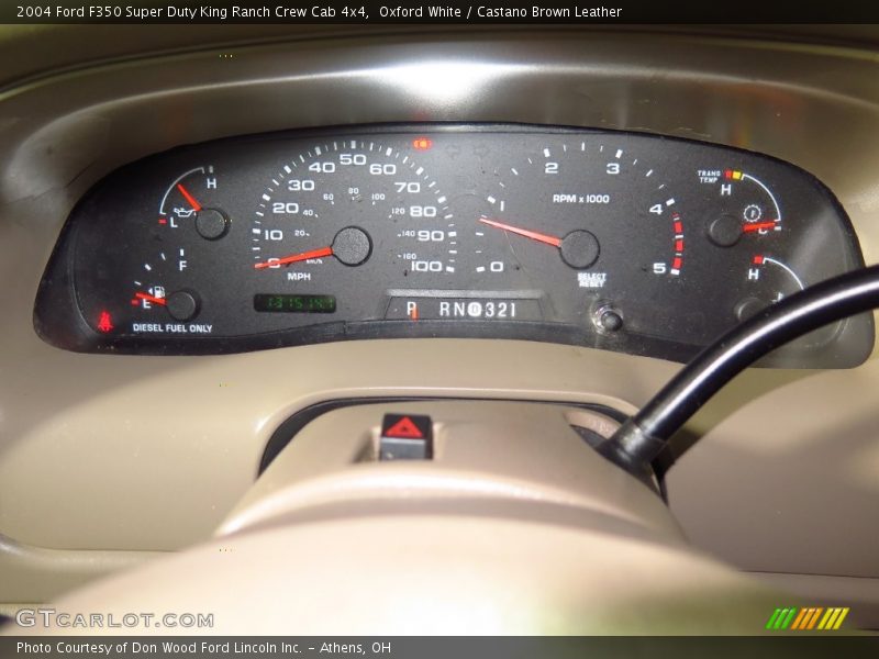 Oxford White / Castano Brown Leather 2004 Ford F350 Super Duty King Ranch Crew Cab 4x4