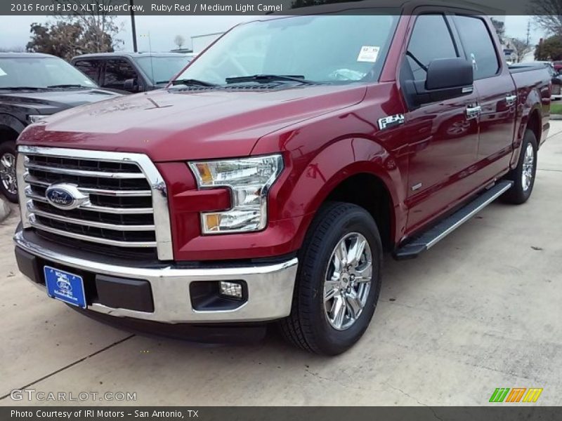 Ruby Red / Medium Light Camel 2016 Ford F150 XLT SuperCrew