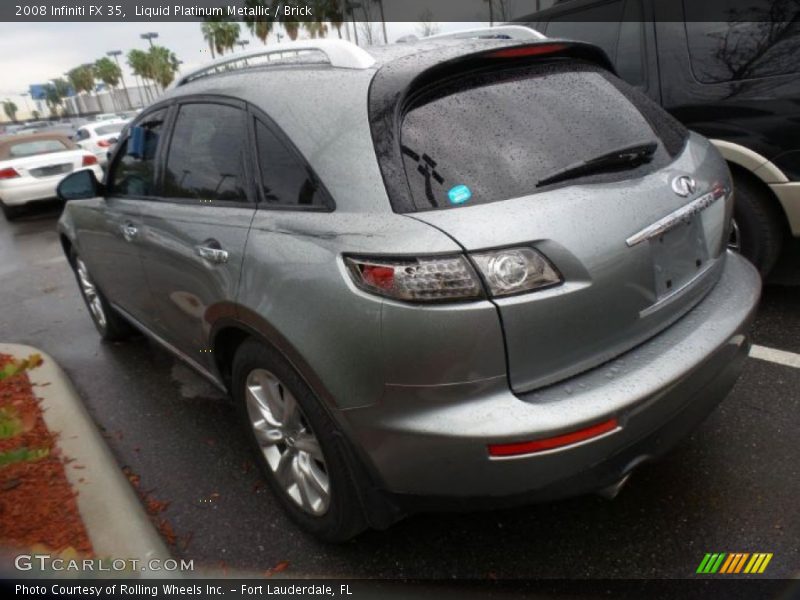 Liquid Platinum Metallic / Brick 2008 Infiniti FX 35