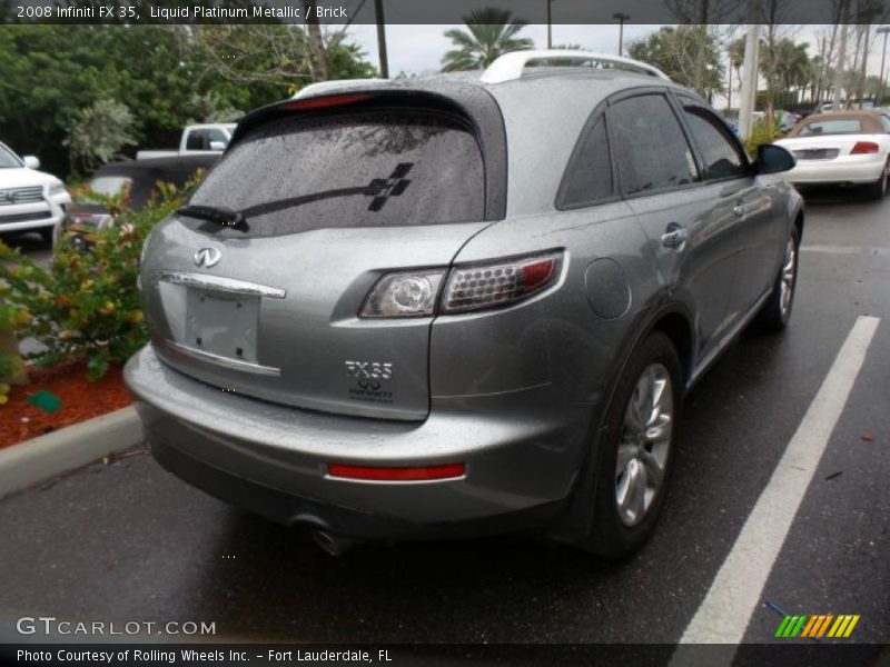 Liquid Platinum Metallic / Brick 2008 Infiniti FX 35