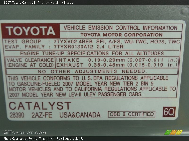 Titanium Metallic / Bisque 2007 Toyota Camry LE