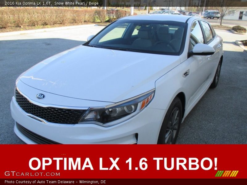 Snow White Pearl / Beige 2016 Kia Optima LX 1.6T