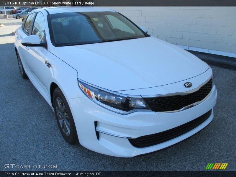Snow White Pearl / Beige 2016 Kia Optima LX 1.6T