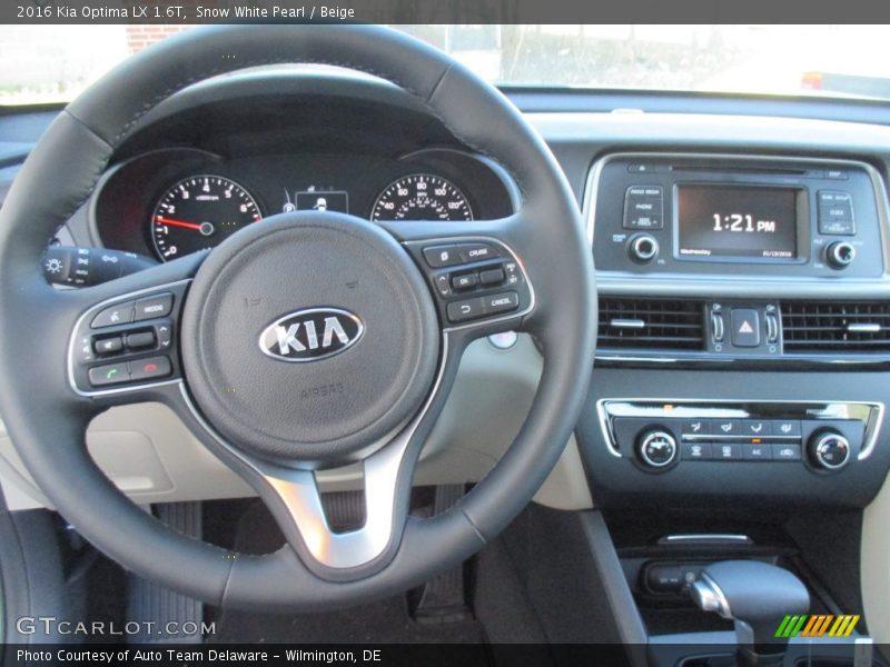 Snow White Pearl / Beige 2016 Kia Optima LX 1.6T