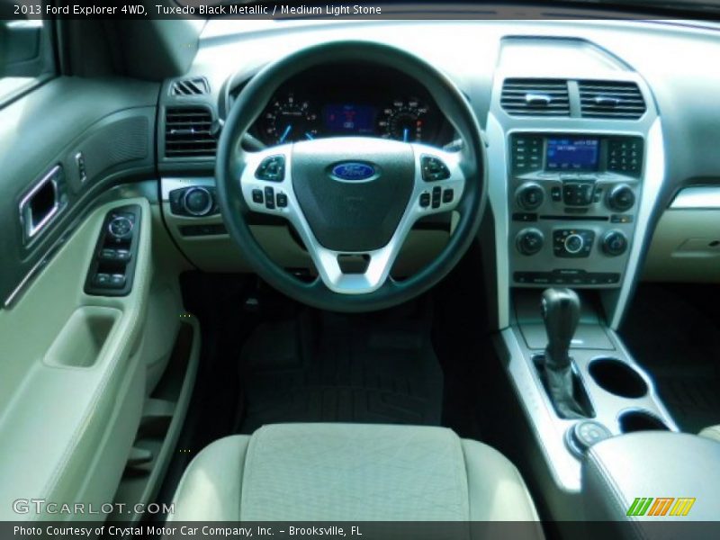 Tuxedo Black Metallic / Medium Light Stone 2013 Ford Explorer 4WD