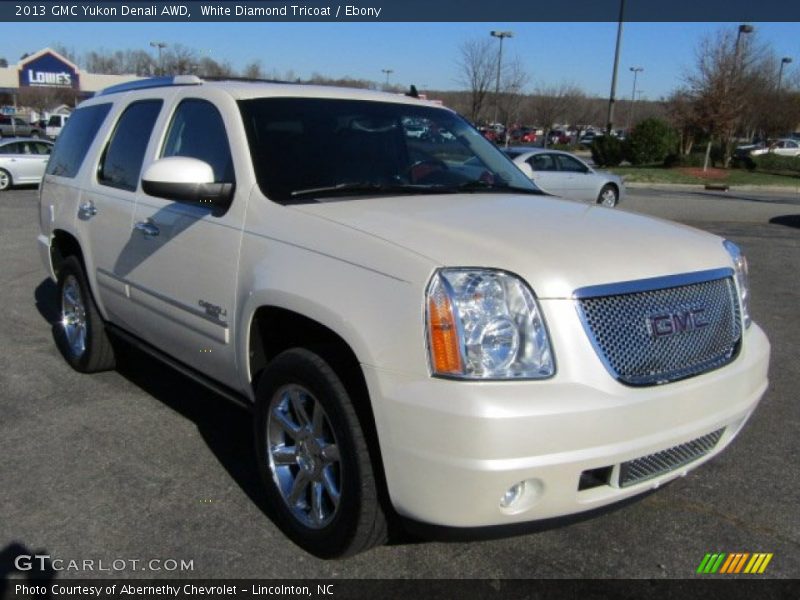 White Diamond Tricoat / Ebony 2013 GMC Yukon Denali AWD