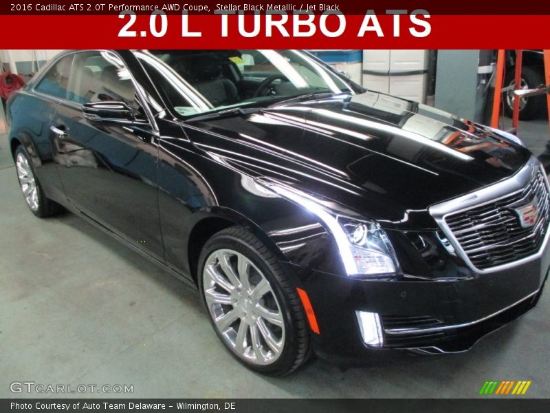 Stellar Black Metallic / Jet Black 2016 Cadillac ATS 2.0T Performance AWD Coupe