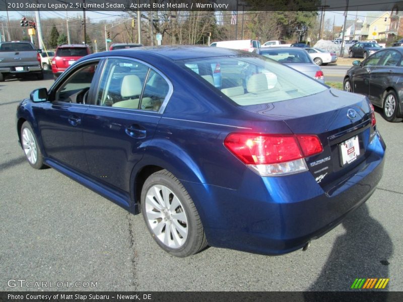 Azurite Blue Metallic / Warm Ivory 2010 Subaru Legacy 2.5i Limited Sedan
