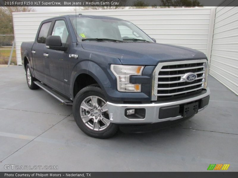 Blue Jeans / Medium Earth Gray 2016 Ford F150 XLT SuperCrew