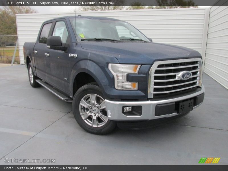 Blue Jeans / Medium Earth Gray 2016 Ford F150 XLT SuperCrew