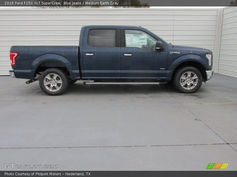 Blue Jeans / Medium Earth Gray 2016 Ford F150 XLT SuperCrew