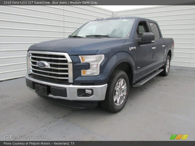 Blue Jeans / Medium Earth Gray 2016 Ford F150 XLT SuperCrew