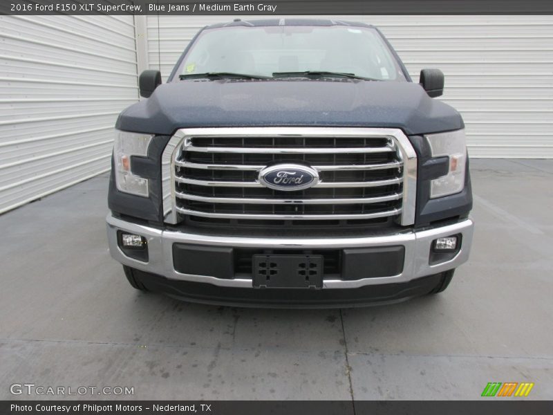 Blue Jeans / Medium Earth Gray 2016 Ford F150 XLT SuperCrew