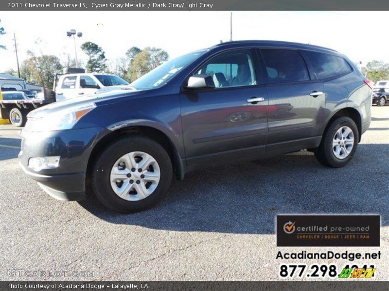 Cyber Gray Metallic / Dark Gray/Light Gray 2011 Chevrolet Traverse LS