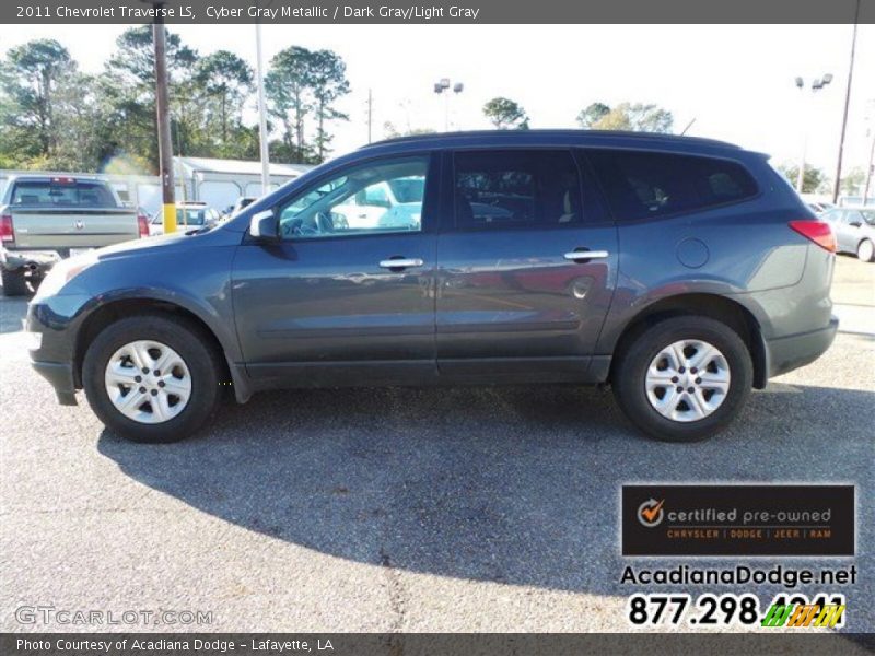 Cyber Gray Metallic / Dark Gray/Light Gray 2011 Chevrolet Traverse LS
