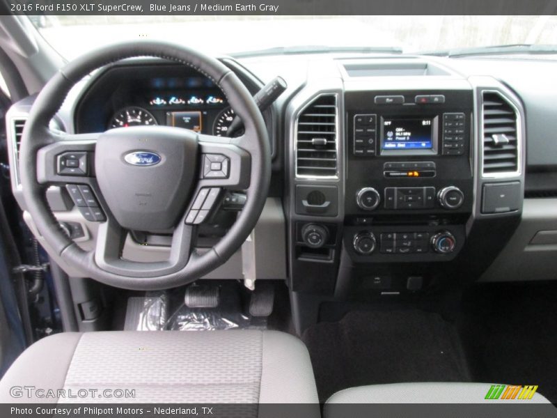 Blue Jeans / Medium Earth Gray 2016 Ford F150 XLT SuperCrew