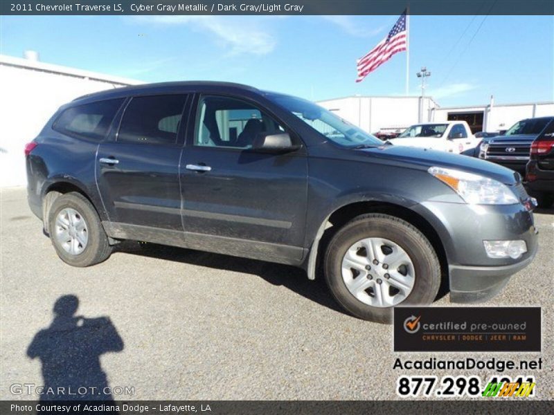 Cyber Gray Metallic / Dark Gray/Light Gray 2011 Chevrolet Traverse LS