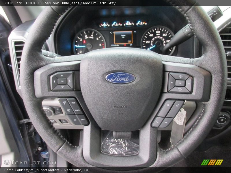 Blue Jeans / Medium Earth Gray 2016 Ford F150 XLT SuperCrew