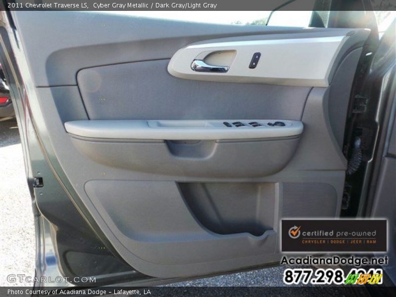 Cyber Gray Metallic / Dark Gray/Light Gray 2011 Chevrolet Traverse LS