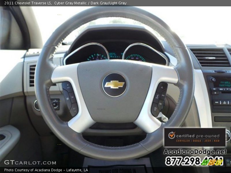 Cyber Gray Metallic / Dark Gray/Light Gray 2011 Chevrolet Traverse LS