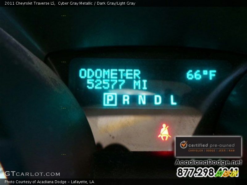 Cyber Gray Metallic / Dark Gray/Light Gray 2011 Chevrolet Traverse LS