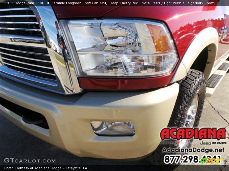 Deep Cherry Red Crystal Pearl / Light Pebble Beige/Bark Brown 2012 Dodge Ram 2500 HD Laramie Longhorn Crew Cab 4x4