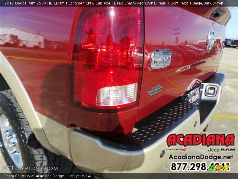 Deep Cherry Red Crystal Pearl / Light Pebble Beige/Bark Brown 2012 Dodge Ram 2500 HD Laramie Longhorn Crew Cab 4x4