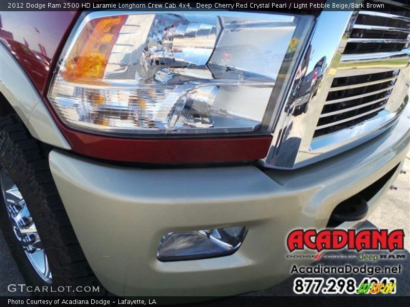 Deep Cherry Red Crystal Pearl / Light Pebble Beige/Bark Brown 2012 Dodge Ram 2500 HD Laramie Longhorn Crew Cab 4x4