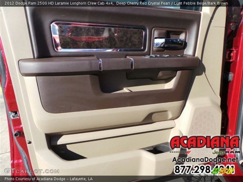 Deep Cherry Red Crystal Pearl / Light Pebble Beige/Bark Brown 2012 Dodge Ram 2500 HD Laramie Longhorn Crew Cab 4x4