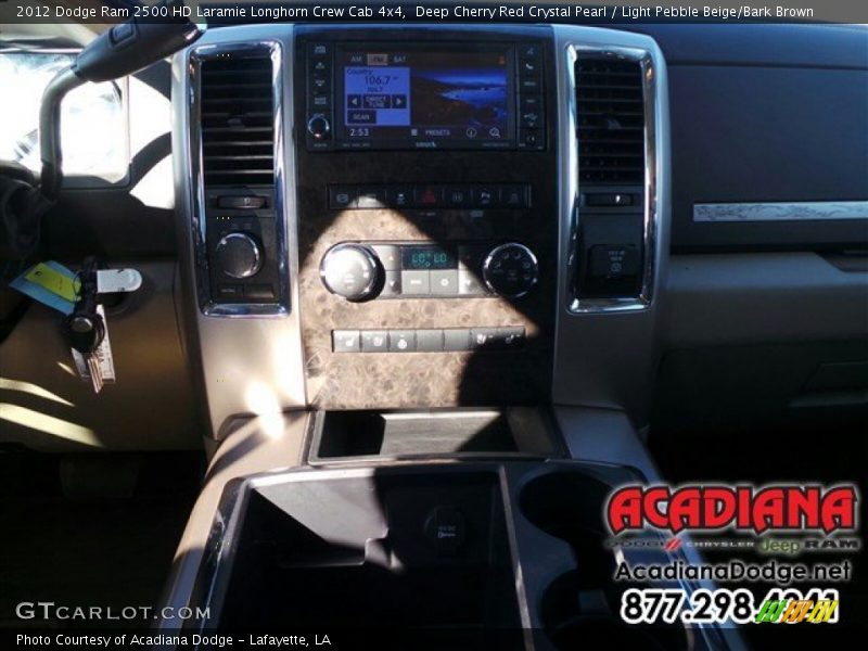 Deep Cherry Red Crystal Pearl / Light Pebble Beige/Bark Brown 2012 Dodge Ram 2500 HD Laramie Longhorn Crew Cab 4x4
