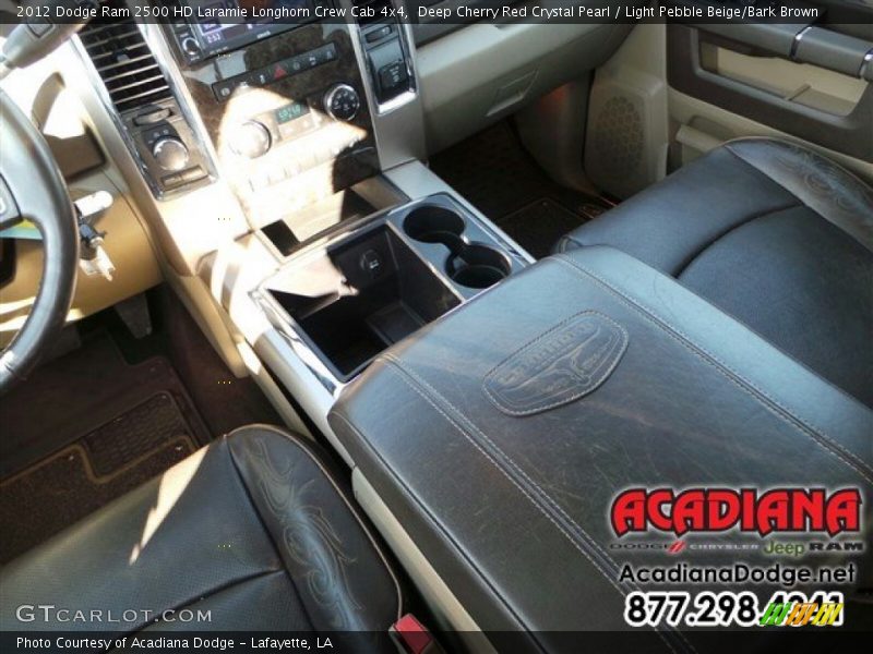 Deep Cherry Red Crystal Pearl / Light Pebble Beige/Bark Brown 2012 Dodge Ram 2500 HD Laramie Longhorn Crew Cab 4x4