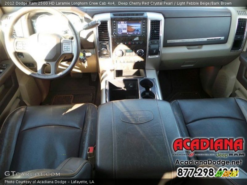 Deep Cherry Red Crystal Pearl / Light Pebble Beige/Bark Brown 2012 Dodge Ram 2500 HD Laramie Longhorn Crew Cab 4x4