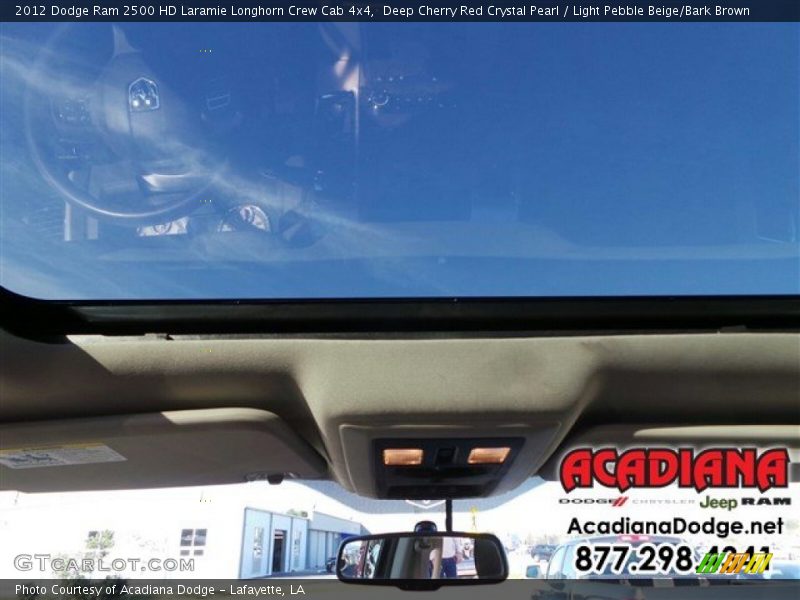 Deep Cherry Red Crystal Pearl / Light Pebble Beige/Bark Brown 2012 Dodge Ram 2500 HD Laramie Longhorn Crew Cab 4x4