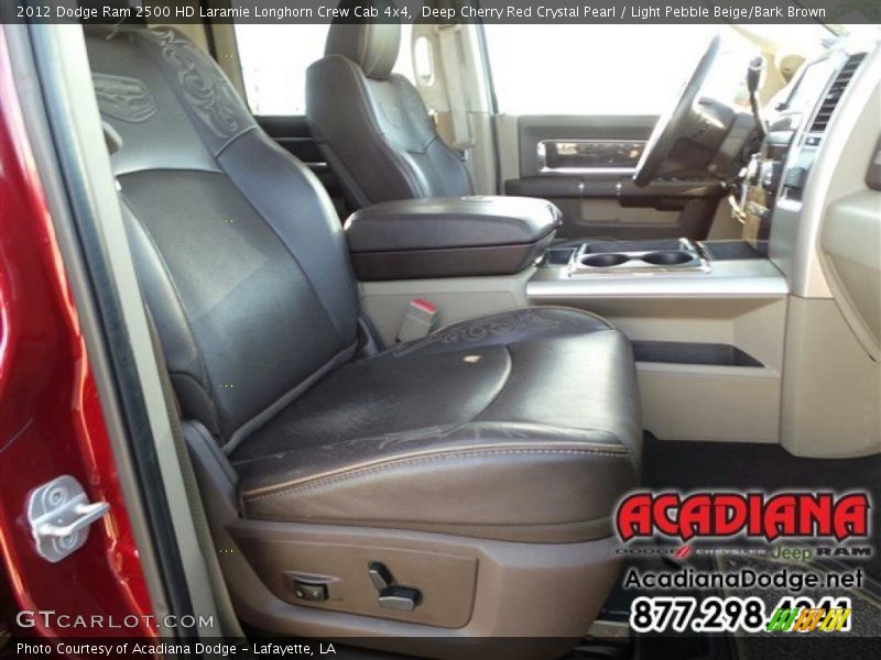 Deep Cherry Red Crystal Pearl / Light Pebble Beige/Bark Brown 2012 Dodge Ram 2500 HD Laramie Longhorn Crew Cab 4x4