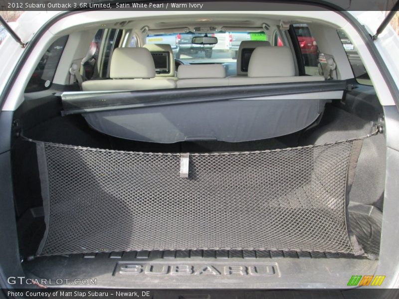 Satin White Pearl / Warm Ivory 2012 Subaru Outback 3.6R Limited