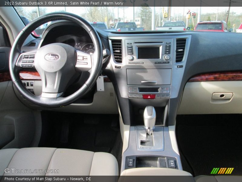 Satin White Pearl / Warm Ivory 2012 Subaru Outback 3.6R Limited