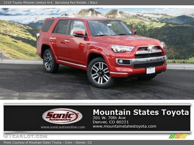 Barcelona Red Metallic / Black 2016 Toyota 4Runner Limited 4x4
