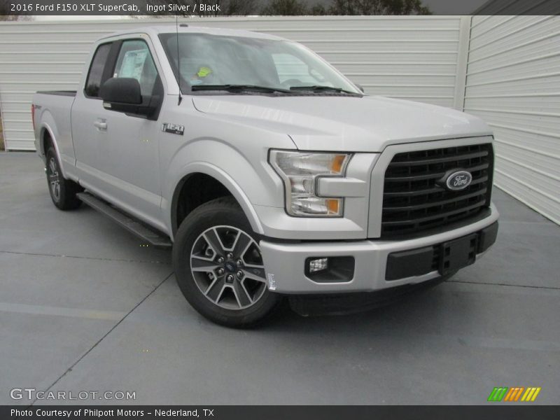 Ingot Silver / Black 2016 Ford F150 XLT SuperCab