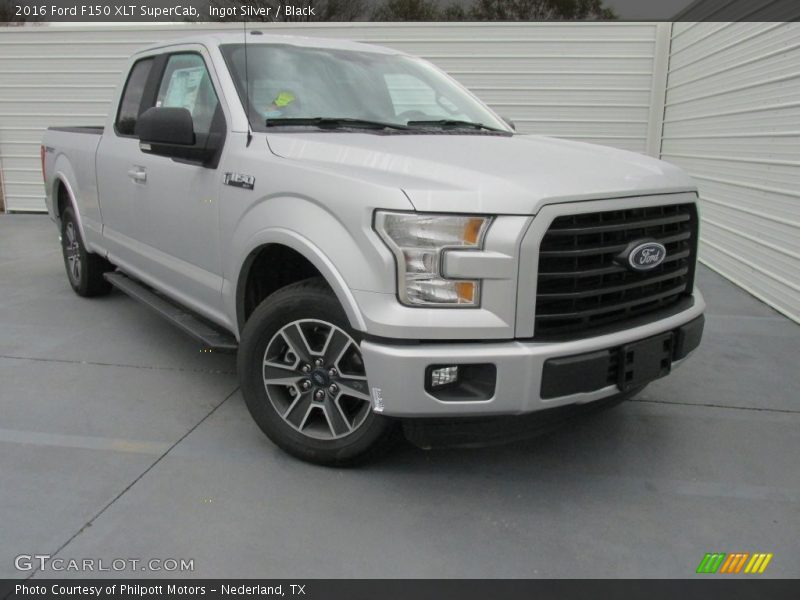 Ingot Silver / Black 2016 Ford F150 XLT SuperCab