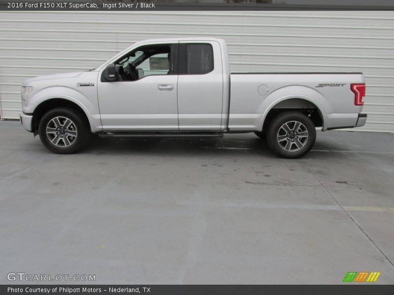 Ingot Silver / Black 2016 Ford F150 XLT SuperCab